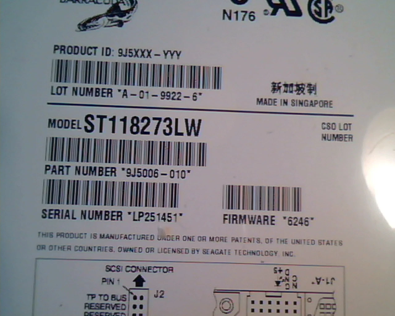 Hard Drive Disk Seagate Barracuda ST118273LW 9J5006-010 A-01-9922-6 6246 - image 2