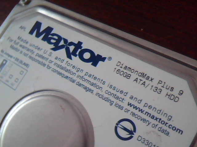 Hard Disk Drive IDE Maxtor DiamondMax Plus 9 160GB 6Y160P0042811 320173056 M8FYB