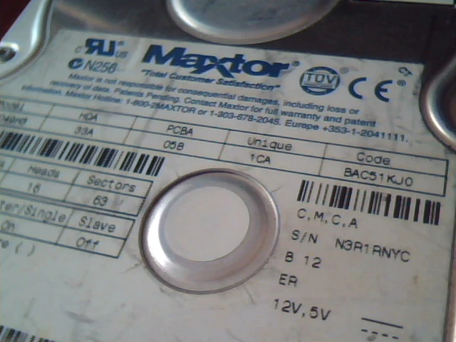 Hard Disk Drive Maxtor 32049H3 HDD 33A 05B 1CA BAC51KJ0 N3R1RNYC - image 3