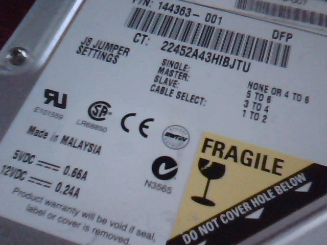 Hard Disk Drive Western Digital Caviar 64AA 144363-001 IDE - image 2