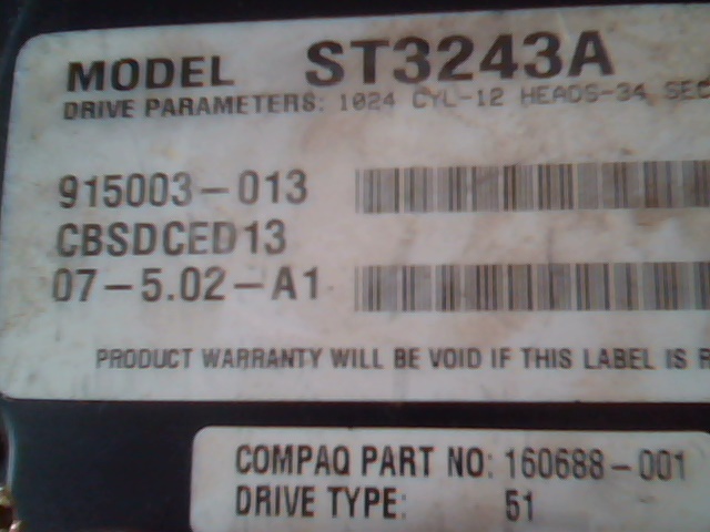 Hard Drive Seagate ST3243A CBSDCED13 07-5.02-A1 HDD 915003-013