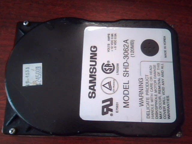 NOT WORKING - Hard Disk Drive Samsung SHD-3062A J1DC311158 REV DD 120MB - image 2