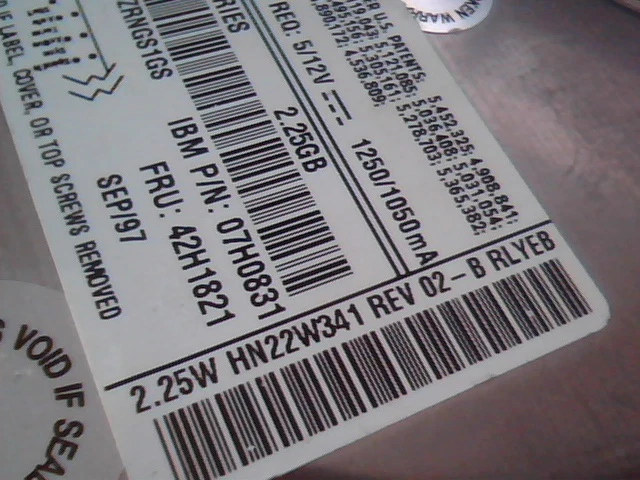 Disk Drive Quantum Harpoon 42H1821 HN22W011 HN22W341 02-D 2275W 02-B 07H0831 - image 2