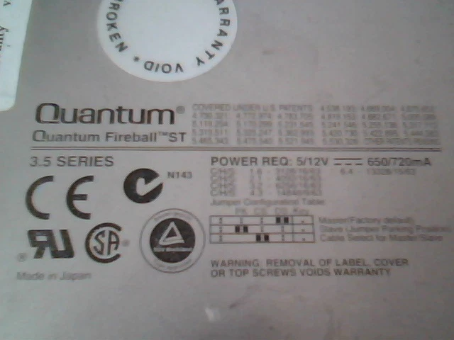 Hard Disk Drive Quantum Fireball ST ST32A011 02-C 3.2AT