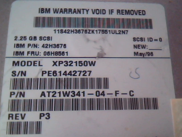 Hard Disk Drive IBM XP32150W AT21W341-04-F-C 42H3676 Rev P3