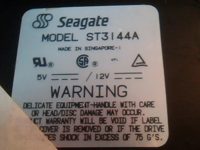 Hard Disk Drive Seagate ST3144A BBGACPA09 HDD 911006-004