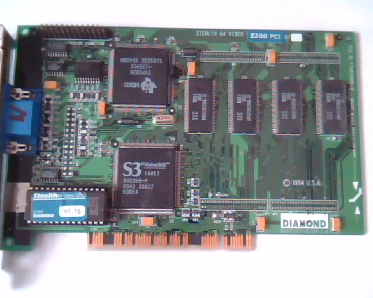 PCI Video card S3 Vision968 Stealth 64 Video 3200 PCI V1.16 Diamond 22-0051D7
