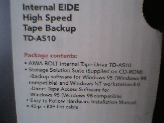 AIWA BOLT TD-A10 10GB Internal Tape Drive Data Streamer IDE EIDE ATA - image 4
