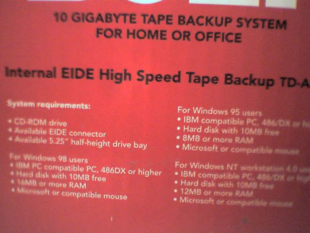 AIWA BOLT TD-A10 10GB Internal Tape Drive Data Streamer IDE EIDE ATA - image 5