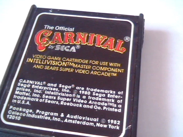 Carnival by Sega Coleco Vision Intellivision 1982 Video Game Cartridge - image 2
