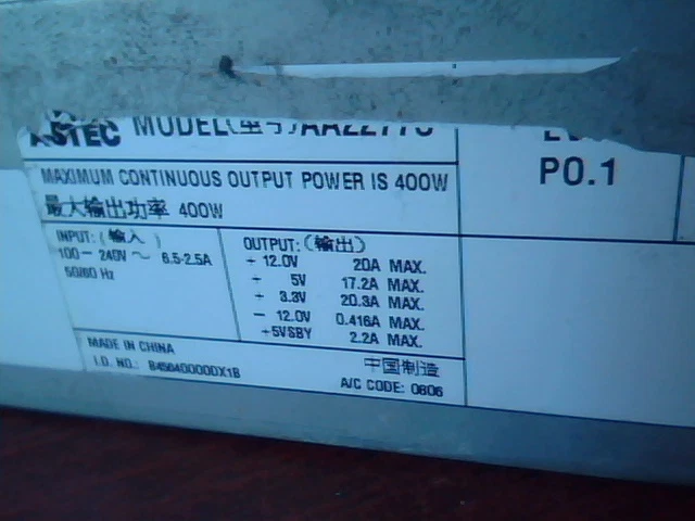 ASTEC AA22770 400W Power Supply SUN 300-1568-01 - image 4