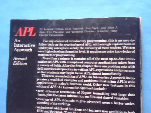 Book APL An Interactive Approach Second Edition Gilman and Rose - image 2
