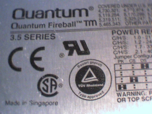 Hard Drive Disk HDD IDE Quantum Fireball TM 1280AT 1.2GB TM12A012 01-D - image 5