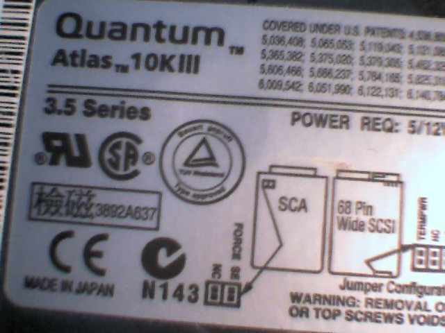 Hard Drive Disk HDD SCSI Quantum Atlas 10KIII 68pin 36GB KW36L014 Ultra160/LVD/S - image 3