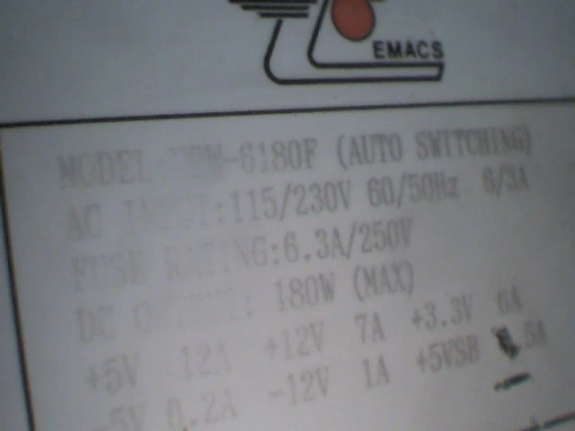 Emacs MPW-6180F 180W 1U Server Power Supply M2B-937536 - image 3