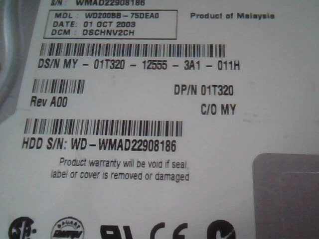 Hard Drive IDE Western Digital Caviar WD200BB-75DEA0 2060-001129-001 WD200 - image 3