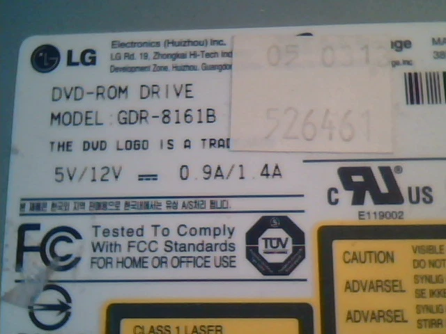 LG DVD ROM Disc Drive GDR-8161B 0100 January 2003 GH - image 2