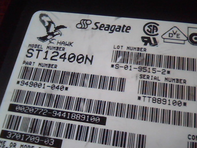 Hard Disk Drive Seagate Hawk ST12400N S-01-9515-2 949001-040 3701709-03 - image 3
