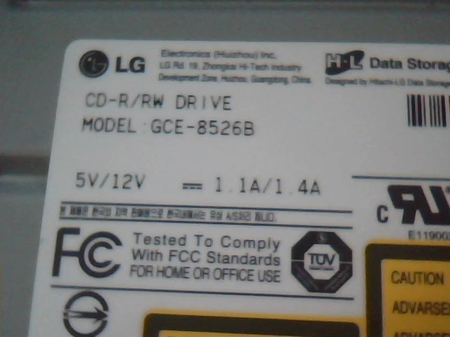 LG CD-R/RW CD Drive GCE-8526B 1.04 December 2004 - image 2