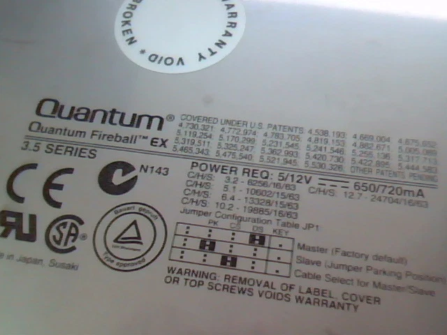 Hard Disk Drive IDE Quantum Fireball EX 45002152 EX32A012 3.2AT 01-C - image 2