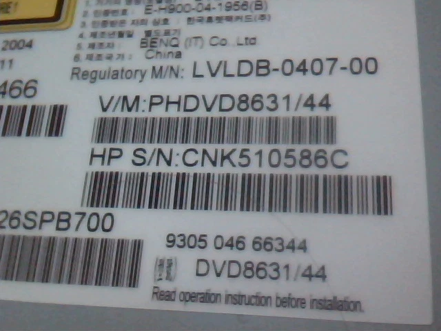 Hewlett Packard HP 5169-0466 DVD CD Rewritable Drive dvd630i - image 5