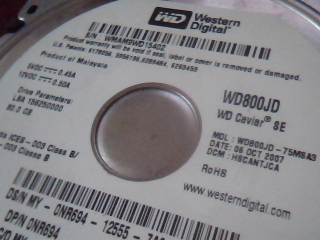 Hard Disk Drive SATA Western Digital WD800JD-75MSA3 Caviar SE HSCANTJCA - image 2