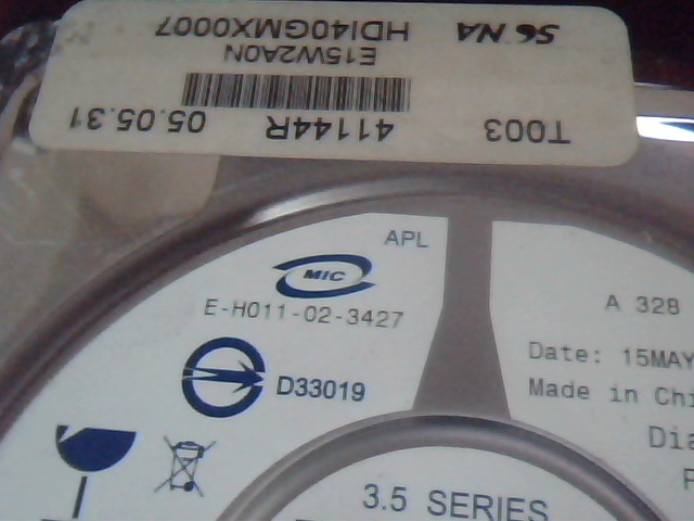 Hard Drive IDE Disk Maxtor E-H011-02-3427 DiamondMax Plus 8 40GB NAR61HA0 - image 3
