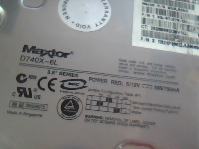 Hard Disk Drive IDE Maxtor D740X-6L MX6L020J1 253453-001 A00 19K1565 20GB - image 2