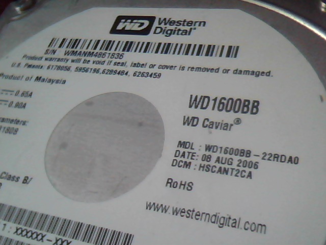 Hard Drive IDE Disk WD1600BB Caviar WD1600BB-22RDA0 HSCANT2CA 160GB 312581808 - image 2