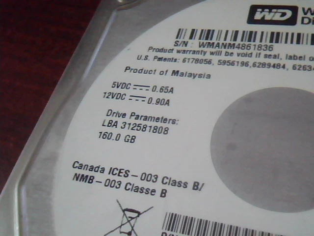 Hard Drive IDE Disk WD1600BB Caviar WD1600BB-22RDA0 HSCANT2CA 160GB 312581808 - image 3