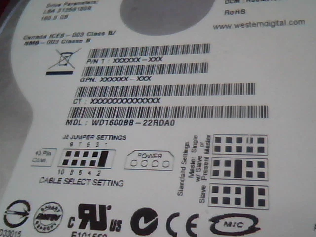 Hard Drive IDE Disk WD1600BB Caviar WD1600BB-22RDA0 HSCANT2CA 160GB 312581808 - image 4