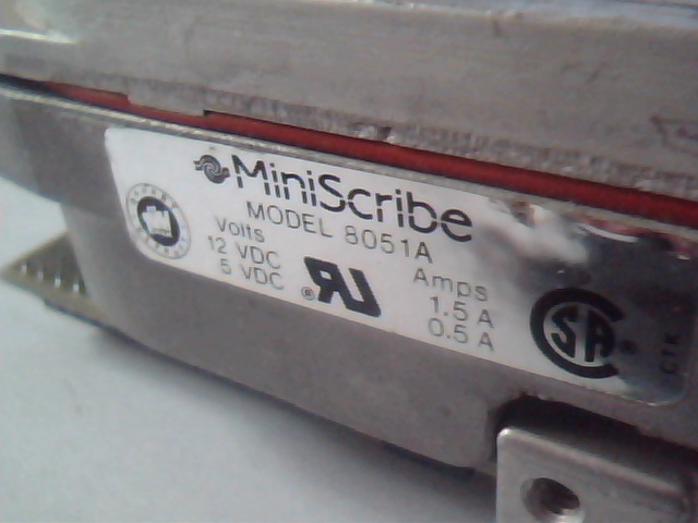 Hard Drive IDE Disk Miniscribe 8051A 02B 04B 56A SEP-90 - image 3