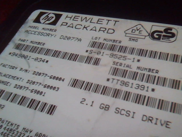 Hard Drive SCSI Seagate HP D2077A 949001-034 D2077-6000 S-01-9525-1 - image 2