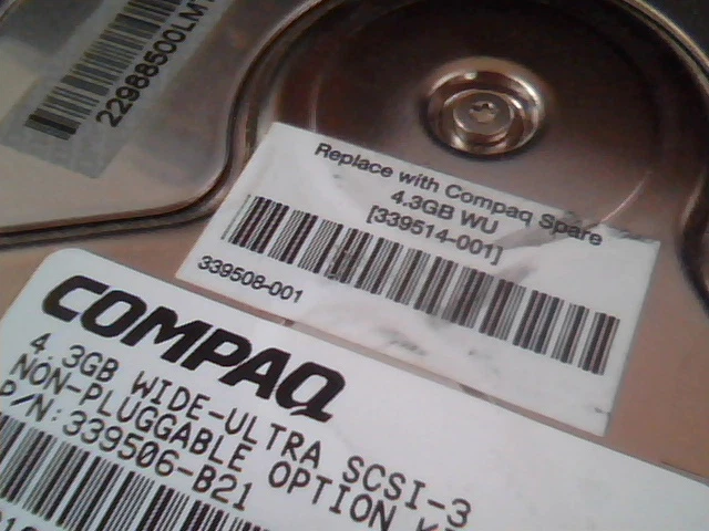 Hard Drive SCSI Compaq 339514-001 DDRS-34560 4.3GB 339506-B21 - image 2