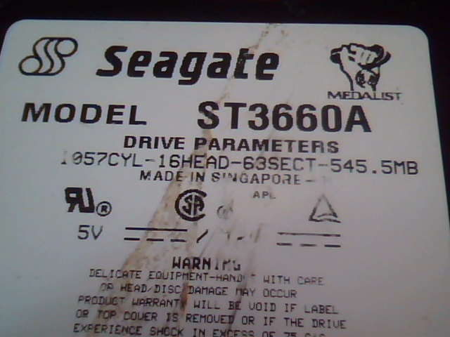 Hard Drive IDE Disk Seagate Medalist ST3660A 958002-008 02-3.01-A1