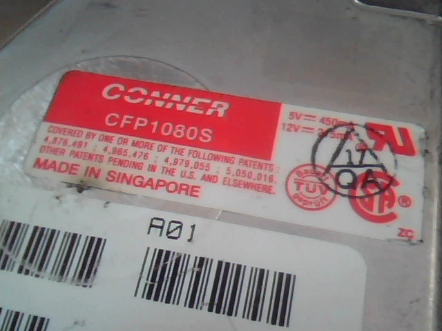 Hard Drive SCSI Conner CFP1080S 30-46375-01 A01 EX98NCH DEC01 - image 2