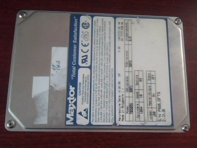 Hard Drive IDE Disk Maxtor 7850AV 59P1 38P3 01A 20/95