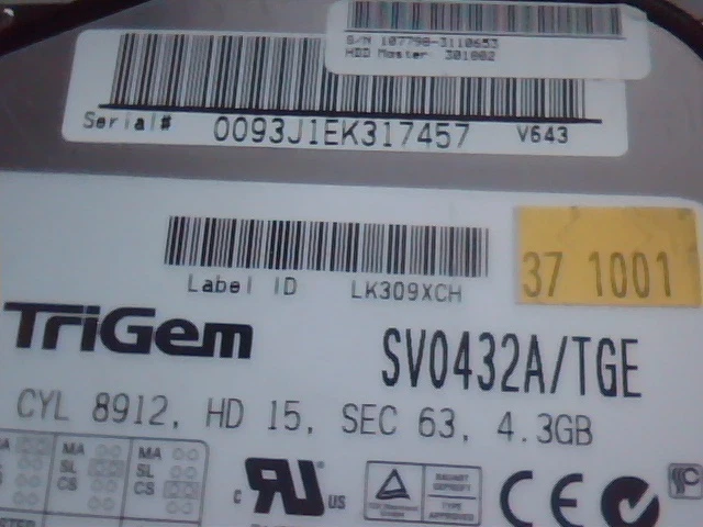 Hard Disk Drive IDE TriGem SV0432A/TGE Rev AA KH101-17 79910 - image 2