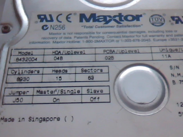 Hard Disk Drive IDE Disk Maxtor 84320D4 04B 02B 11A 11/97 - image 2