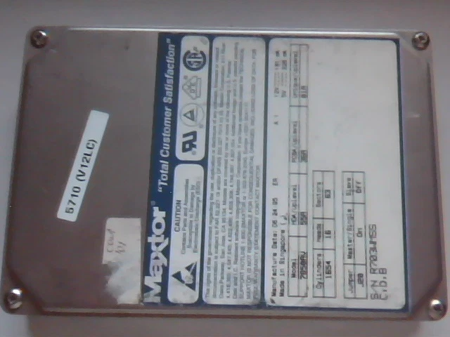 Hard Disk Drive IDE Disk Maxtor 7850AV 55A 36A 01A 06/95