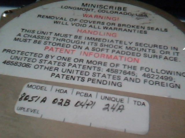 Hard Disk Drive Miniscribe 8051A 02B 04P1 24A NXX - image 2