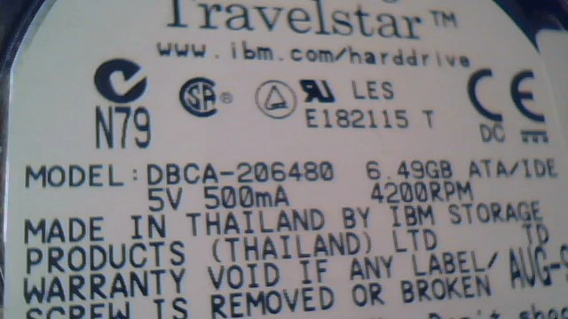 2.5 Hard Drive IDE IBM Travelstar DBCA-206480 21L9550 21-W2667E01A-BMI - image 3