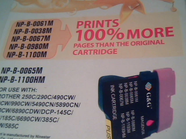 Set of G&G NP-B-0061 Color Inkjet Ink Cartridges Compatible LC-61 Brother - image 4