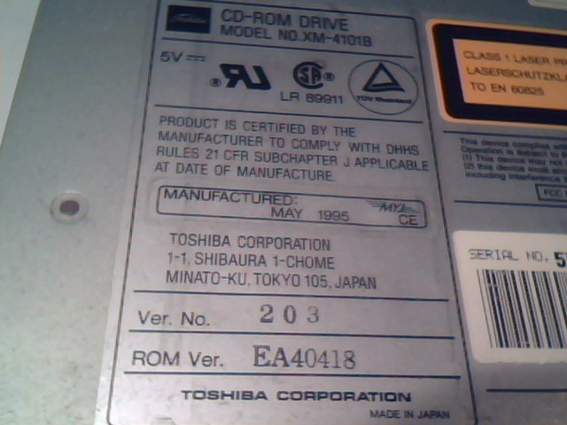 SCSI CDROM Toshiba XM-4101B DEC RRD43-AA  A04 Ver.203 EA40418  50-pin — image 3