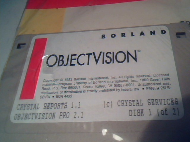 Borland ObjectVision Pro 2.1 Crystal Reports by Crystal Services 1.1 1992 - image 2