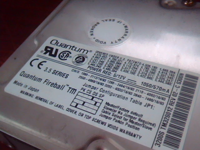 Hard Disk Drive SCSI Quantum Fireball TM 3200S TM32S012 02-C S300N