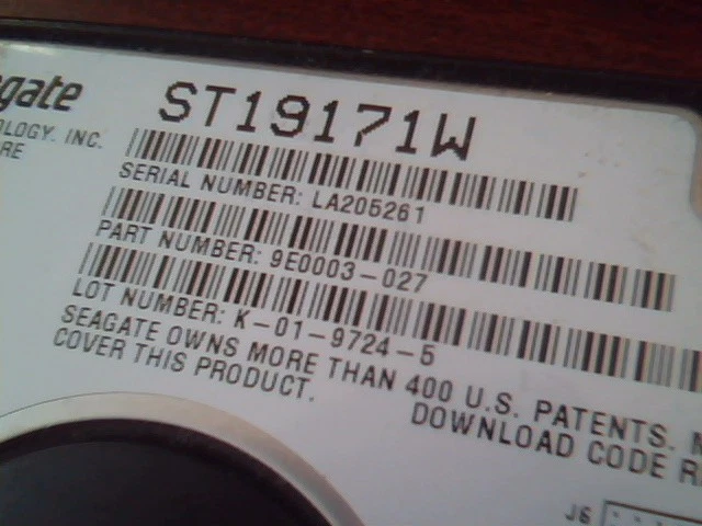 Hard Disk Drive Seagate ST19171W 9E0003-027 K-01-9724-5 - image 2