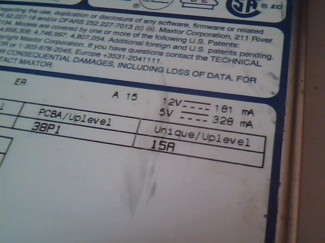 Hard Disk Drive Maxtor 7850AV 59P1 38P1 15A HD P605F7PS - image 3