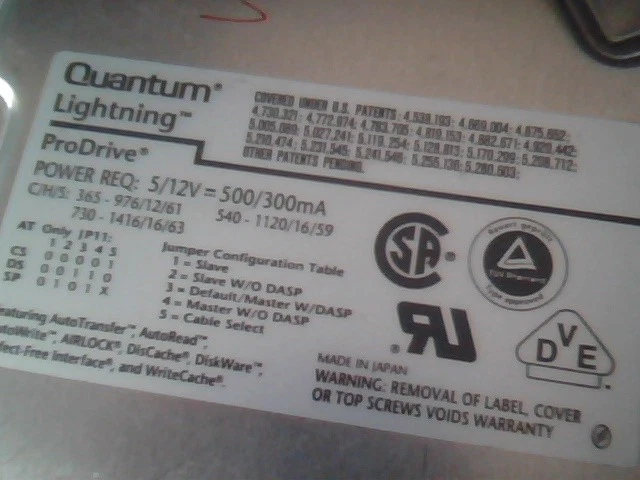 Hard Disk Drive Quantum Lightning ProDrive 730S LT73S011 04H - image 2