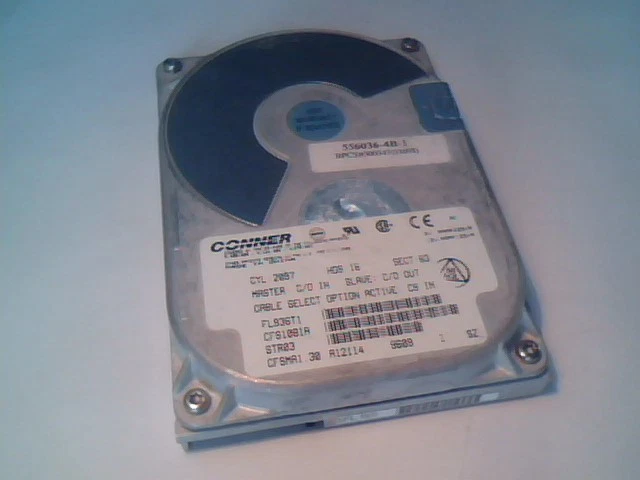 Hard Disk Drive Conner CFS1081A AT IDE ATA 40-pin 1GB FL936T1 STR03 CFSMA1.30